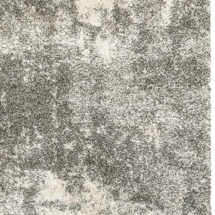 10' X 13' Gray And Ivory Distressed Abstract Area Rug