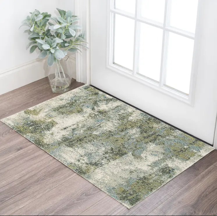 3' X 5' Blue Green Power Loom Area Rug