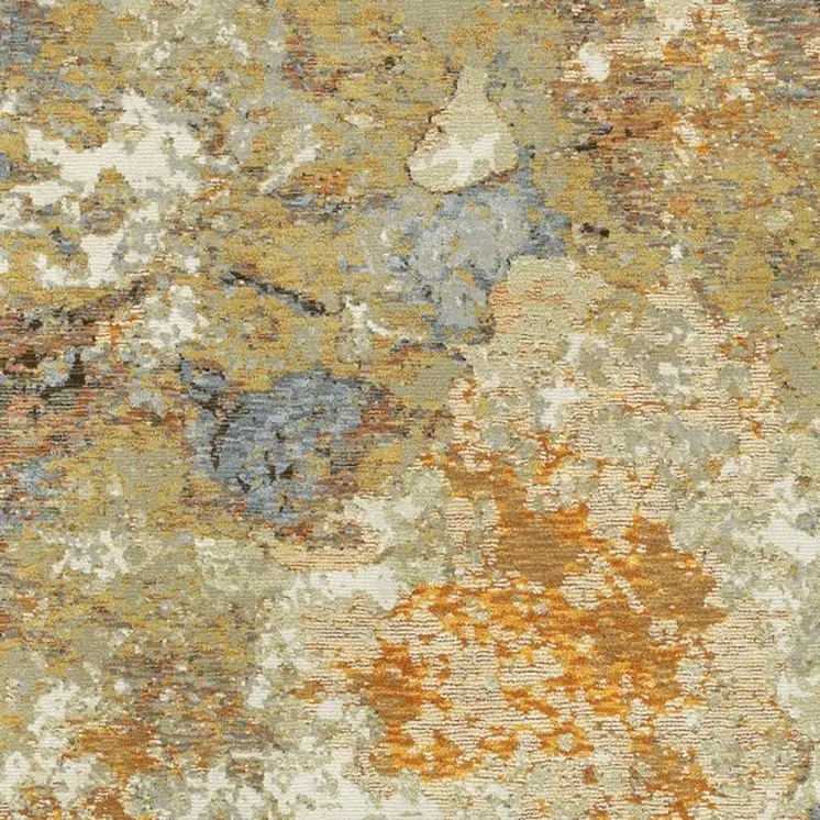 5' X 7' Beige Gold And Ivory Abstract Area Rug