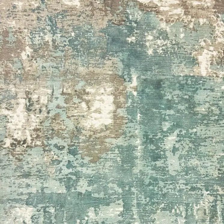 6' X 9' Blue And Gray Abstract Hand Loomed Distressed Area Rug