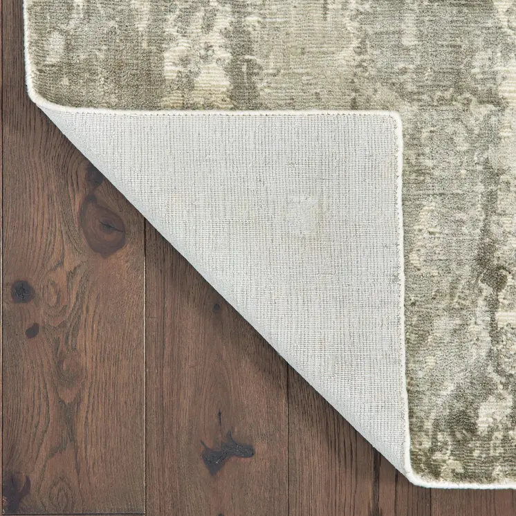 6' X 9' Gray And Ivory Abstract Hand Loomed Distressed Area Rug