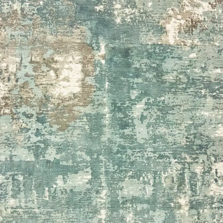 8' X 10' Blue And Gray Abstract Hand Loomed Distressed Area Rug