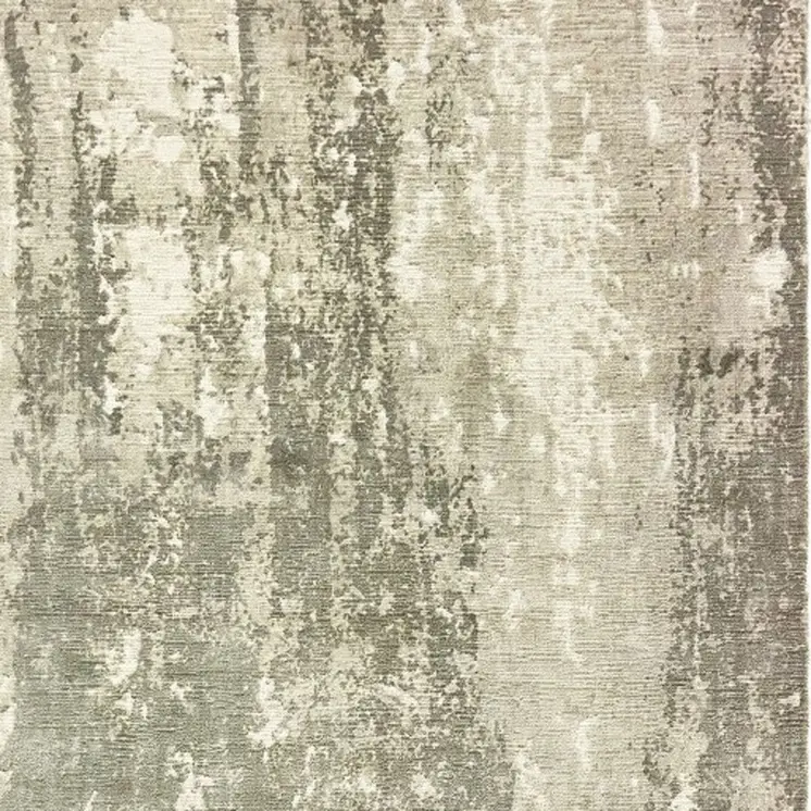 9' X 12' Gray And Ivory Abstract Hand Loomed Distressed Area Rug