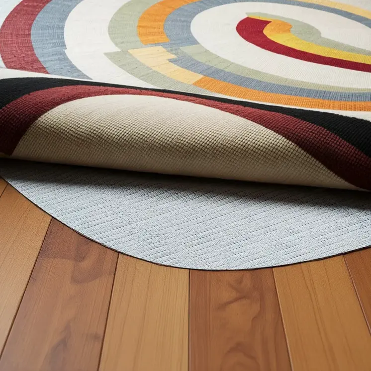 8' Round Beige Non Slip Rug Pad