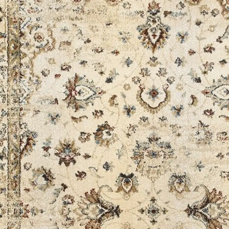 10' X 13' Ivory And Gold Medallion Distressed Area Rug