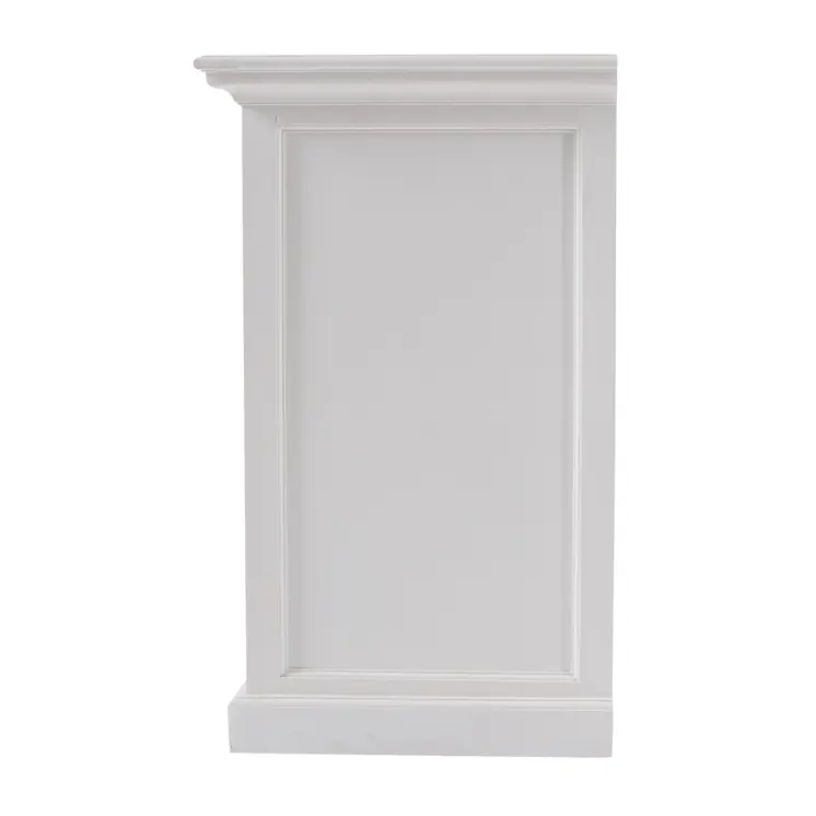 71" White Solid Wood Three Drawer Sideboard with Five Doors
