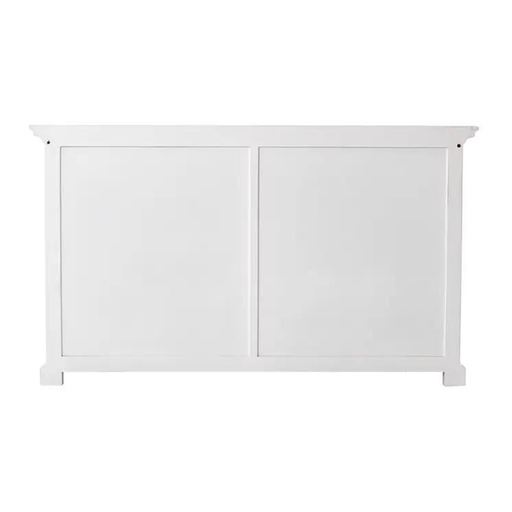 57" White Wood Two Drawer Buffet Table
