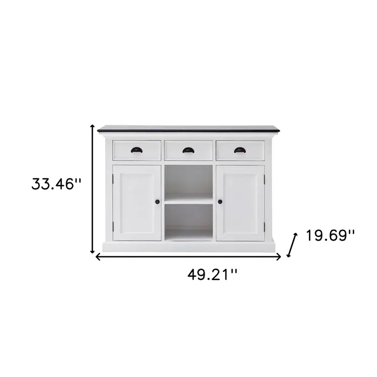 Modern Farmhouse Black And White Large Accent Cabinet