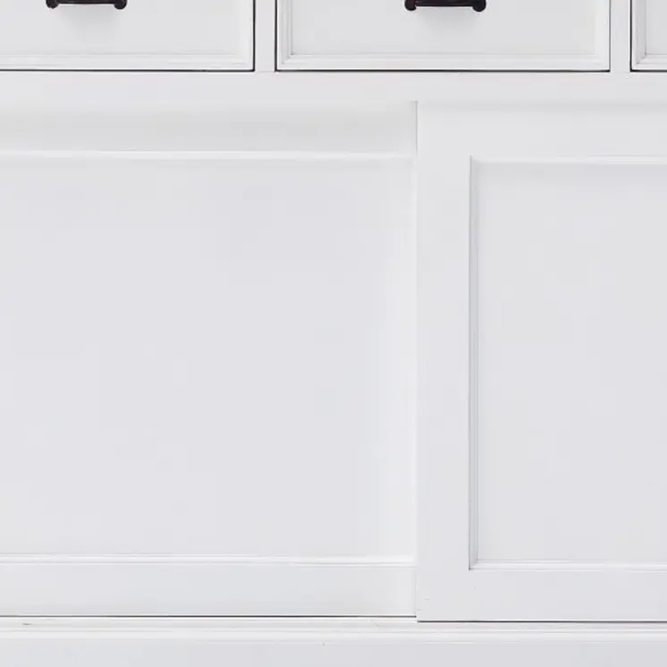Modern Farmhouse Black And White Buffet Server With Sliding Doors