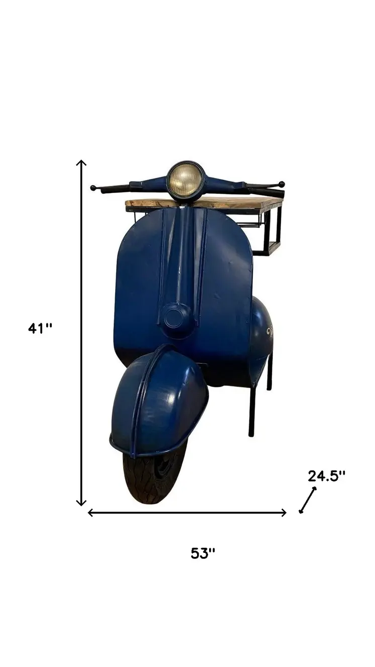 Vintage Blue Scooter Bar Cart