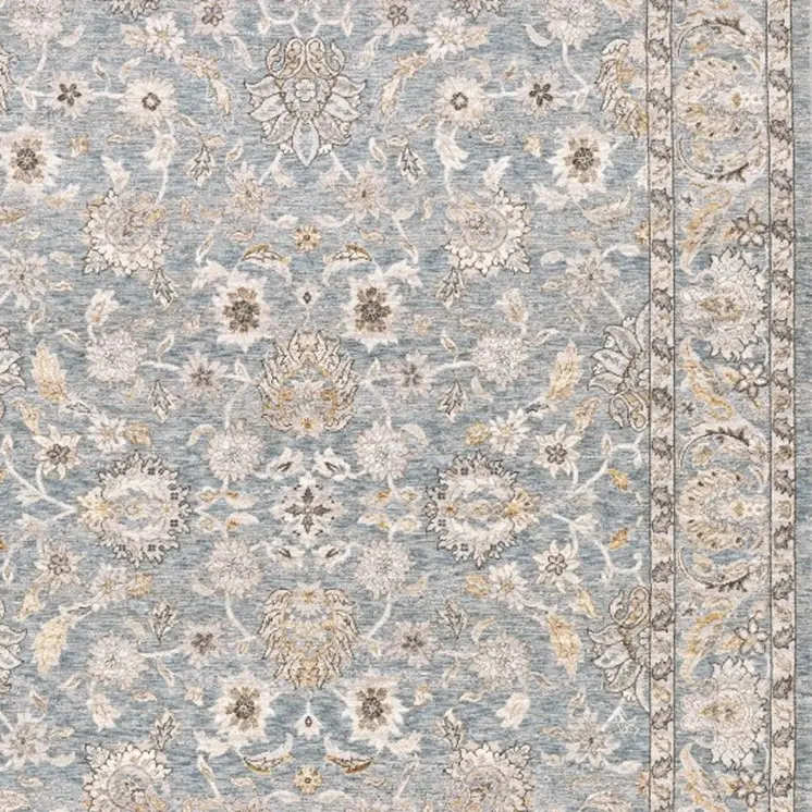 2' X 3' Blue And Ivory Area Rug