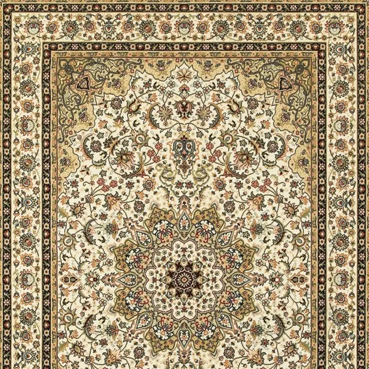 10' X 13' Ivory And Beige Floral Medallion Area Rug