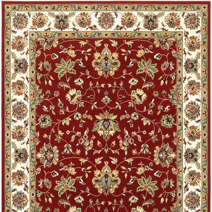 8' X 11' Red And Ivory Oriental Area Rug