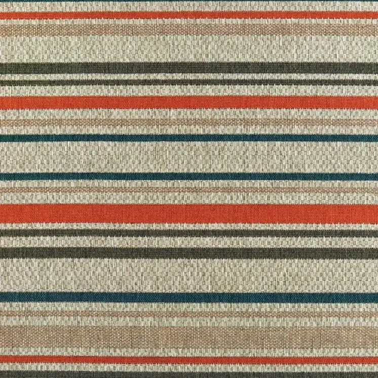10' X 13' Blue And Gray Striped Indoor Outdoor Area Rug