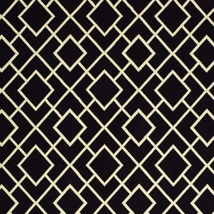 8' X 11' Black And Ivory Diamond Area Rug
