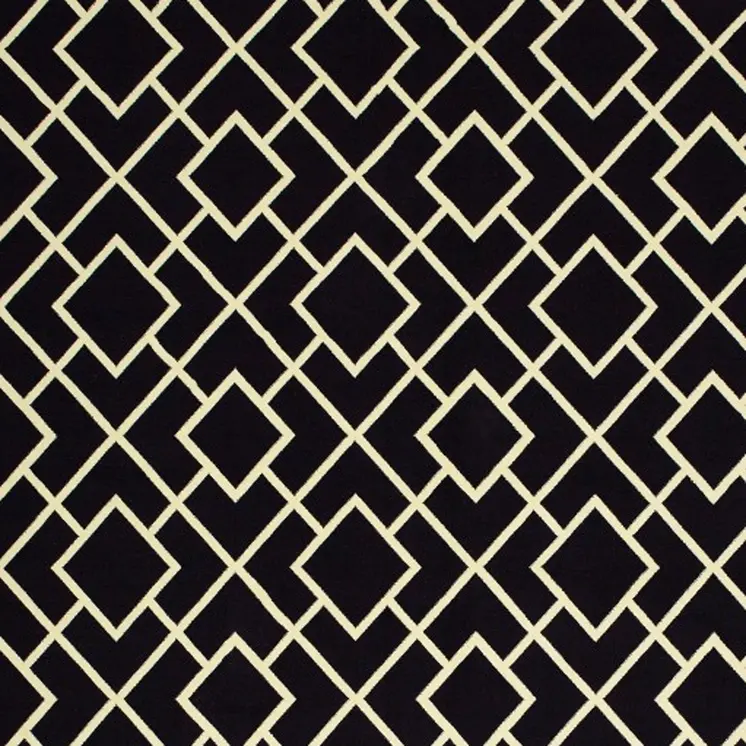 10' X 13' Black And Ivory Diamond Area Rug