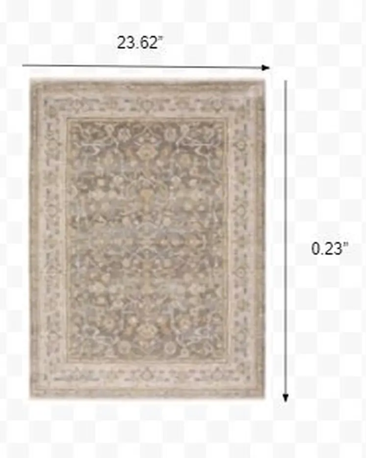 2' X 3' Beige And Ivory Area Rug