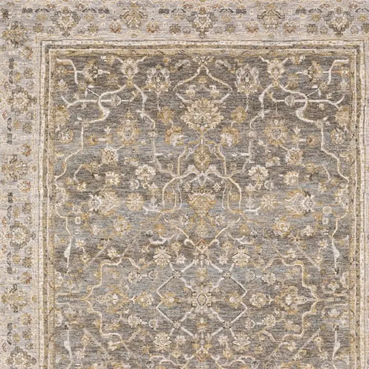 3' X 5' Beige Grey Machine Woven Oriental Indoor Arean Rug