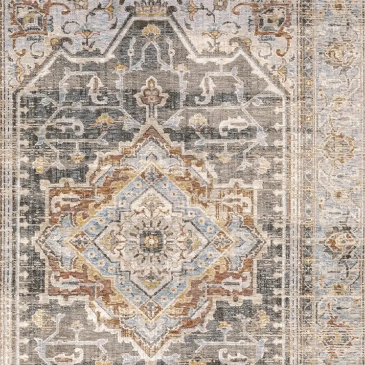 2' X 3' Blue And Gray Area Rug