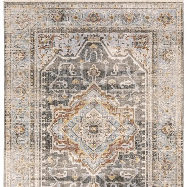 2' X 3' Blue And Gray Area Rug