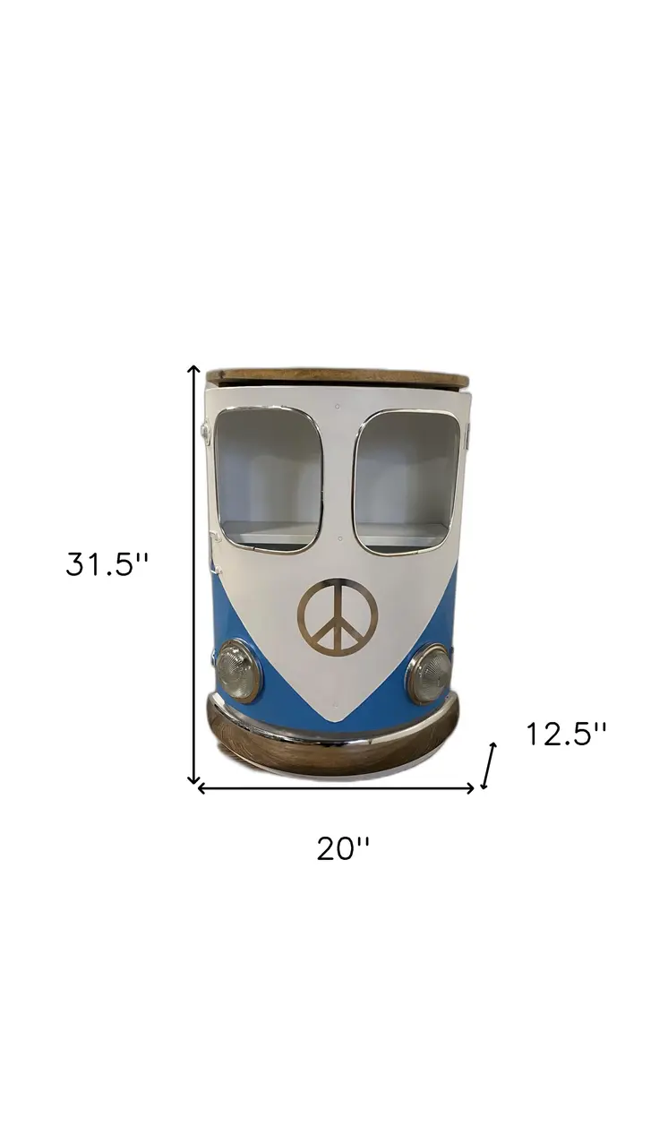 Peace Out Blue Retro Nightstand