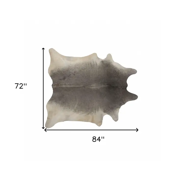 6' X 7' Gray Cowhide Handmade Area Rug