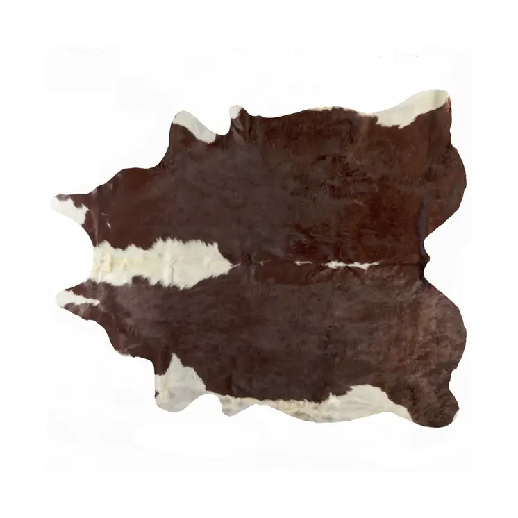 6' X 7' Brown And White Cowhide Area Rug