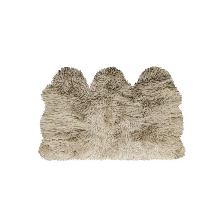 3' X 5' Taupe Natural Sheepskin Area Rug
