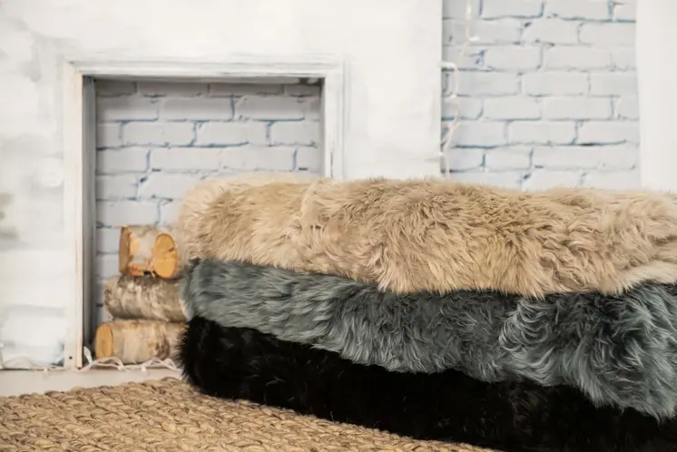 2' X 3' Taupe Sheepskin Area Rug
