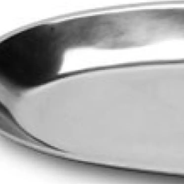 7" Silver Oval Stainless Steel Indoor Outdoor Handmade Serving Tray