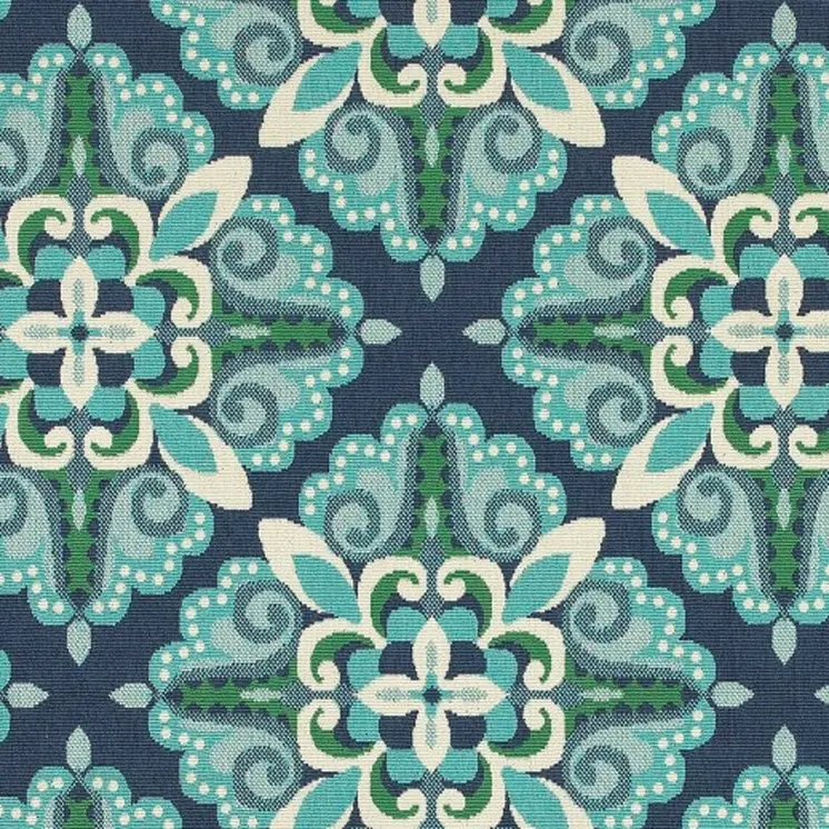 5' X 8' Blue And Green Indoor Outdoor Area Rug