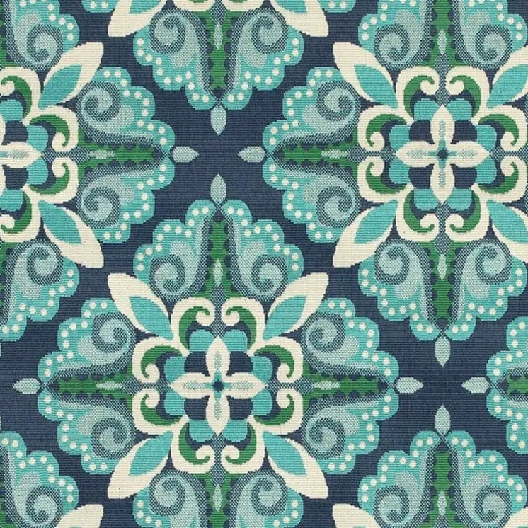 7' X 10' Blue And Green Indoor Outdoor Area Rug