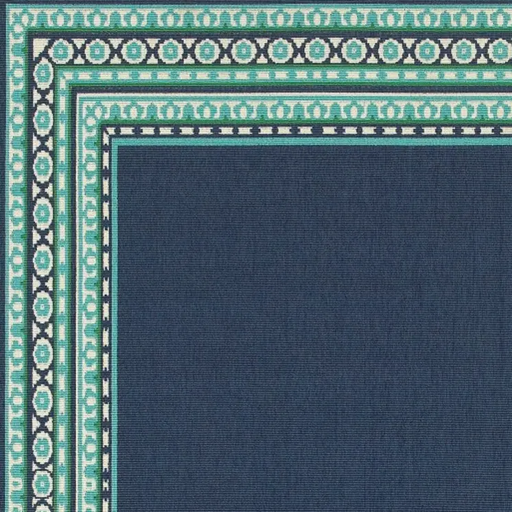 4' X 6' Blue and Green Indoor Outdoor Area Rug