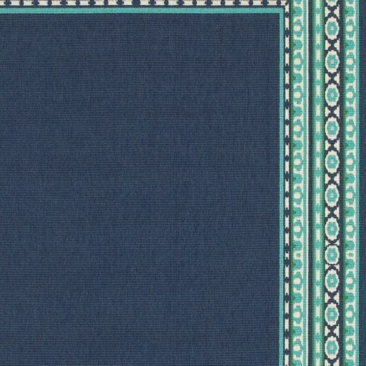 4' X 6' Blue and Green Indoor Outdoor Area Rug