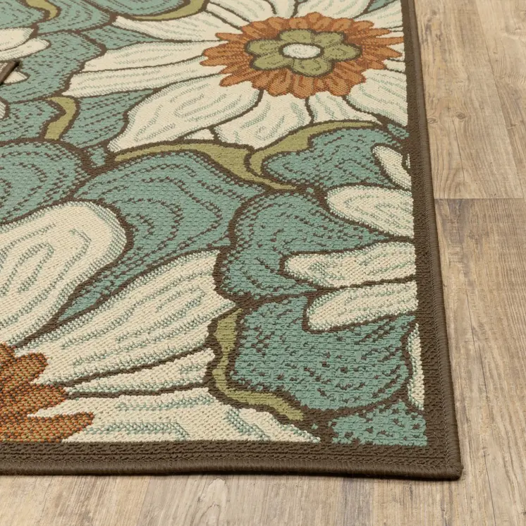7' X 10' Blue Indoor Outdoor Area Rug