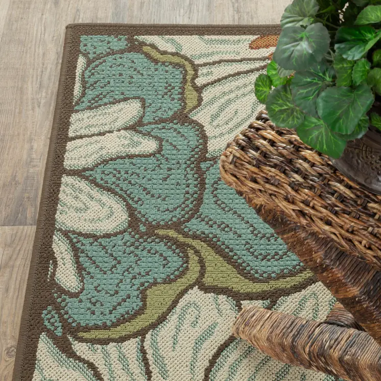 7' X 10' Blue Indoor Outdoor Area Rug