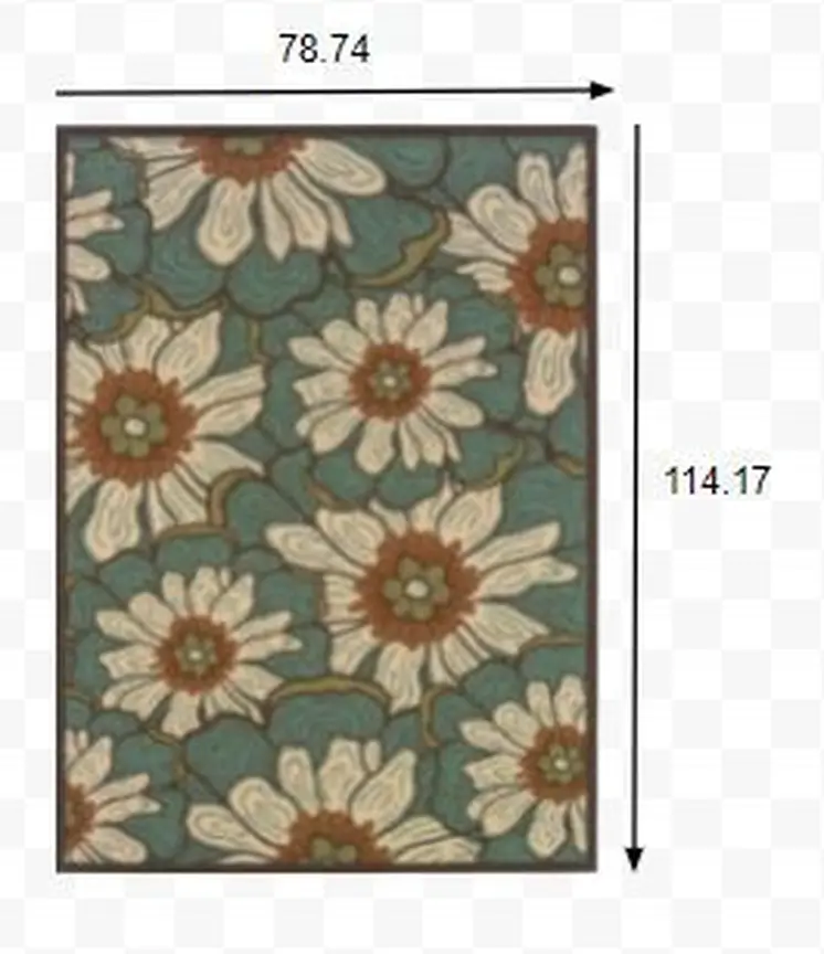 7' X 10' Blue Indoor Outdoor Area Rug