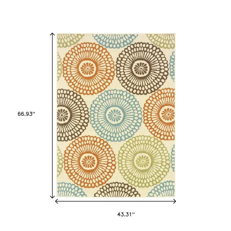 4' X 6' Beige Indoor Outdoor Area Rug