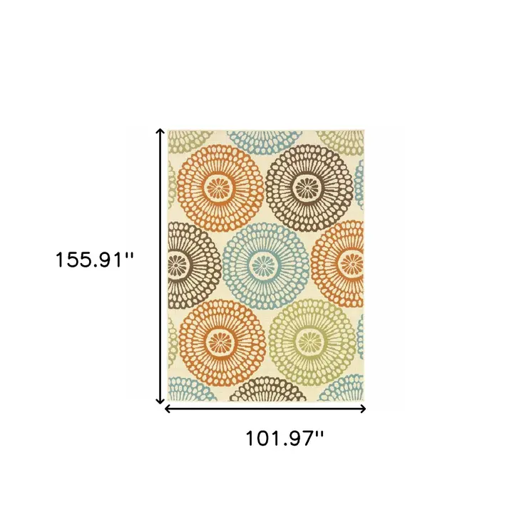 8' X 13' Beige Indoor Outdoor Area Rug