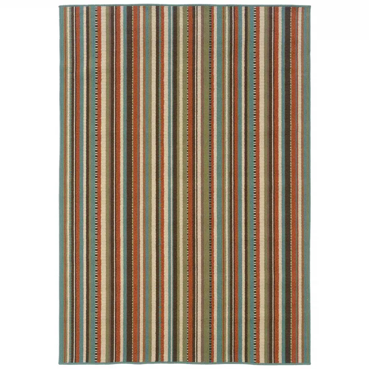 5' X 8' Green Indoor Outdoor Area Rug