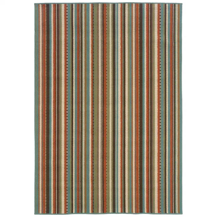 5' X 8' Green Indoor Outdoor Area Rug