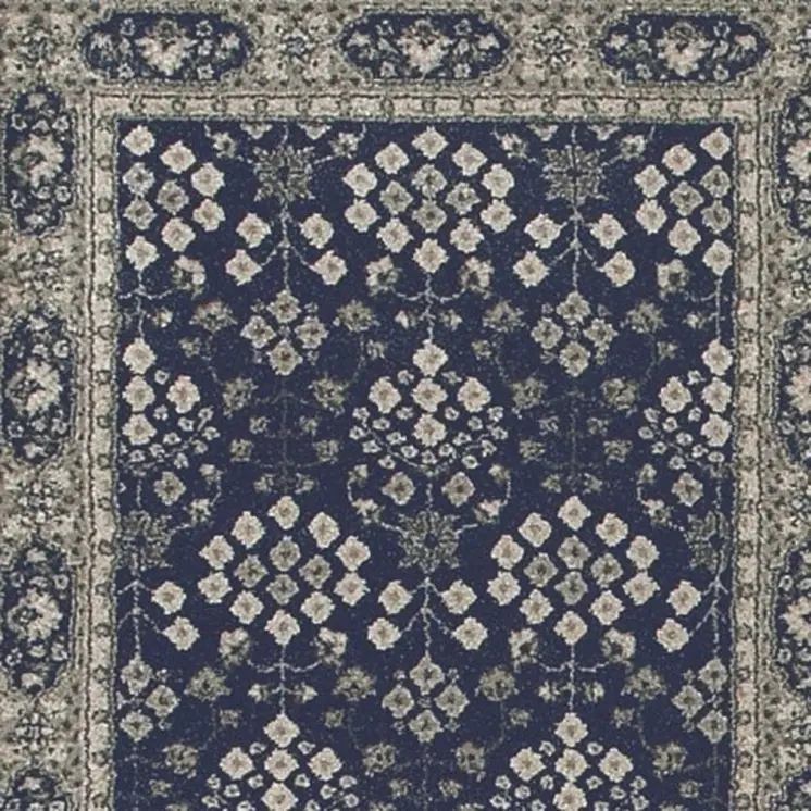 8' Ivory Floral Runner Rug