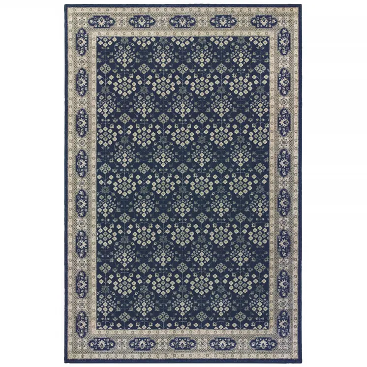 12' X 15' Blue and Gray Area Rug
