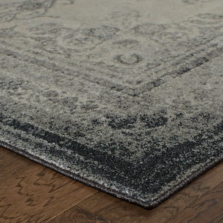 12' X 15' Gray and Ivory Area Rug