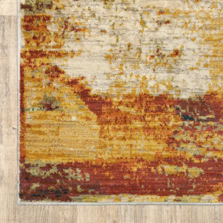 2' X 3' Blue And Orange Area Rug
