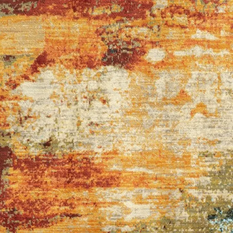 8' X 11' Blue And Red Distressed Area Rug