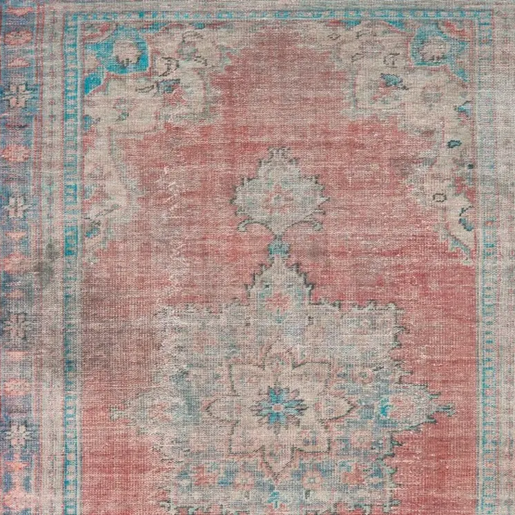 8' X 12' Red And Blue Oriental Area Rug