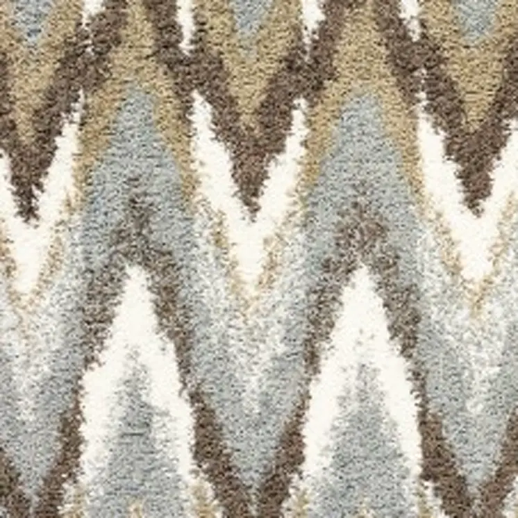 8' X 11' Gray And Taupe Ikat Pattern Area Rug