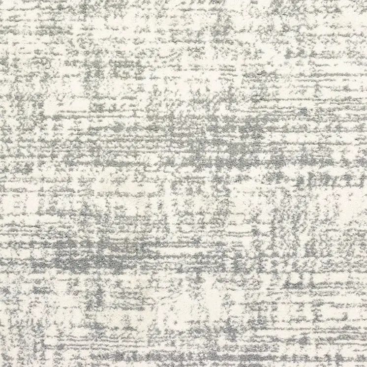 7' X 10' Ivory And Gray Abstract Strokes Area Rug