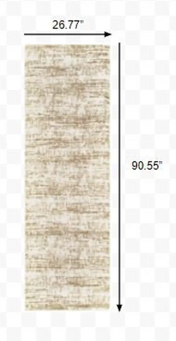 2' X 8' Ivory And Gray Abstract Strokes Runner Rug